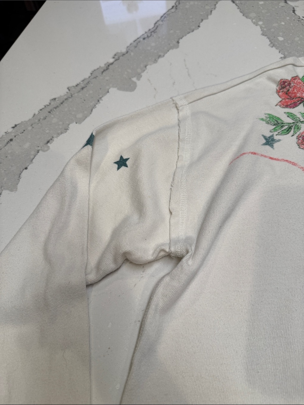 We The Free - Free People Cream Long Sleeve Tee with Pink Number & Rose Floral - Picture 4 of 8